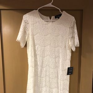 White Lace Lulu’s T-Shirt Dress